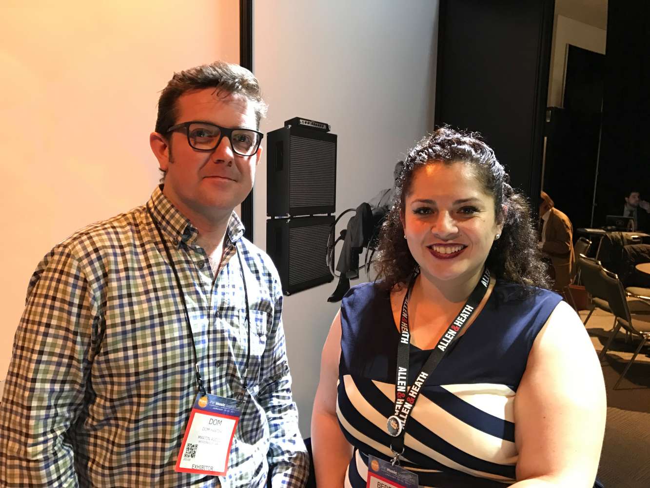 Dom Harter, managing director Martin Audio and Berenice Gutierrez, director Pro Active LATAM