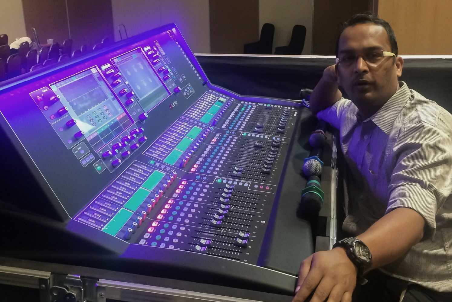 Bijon Bhadra at FOH with dLive.