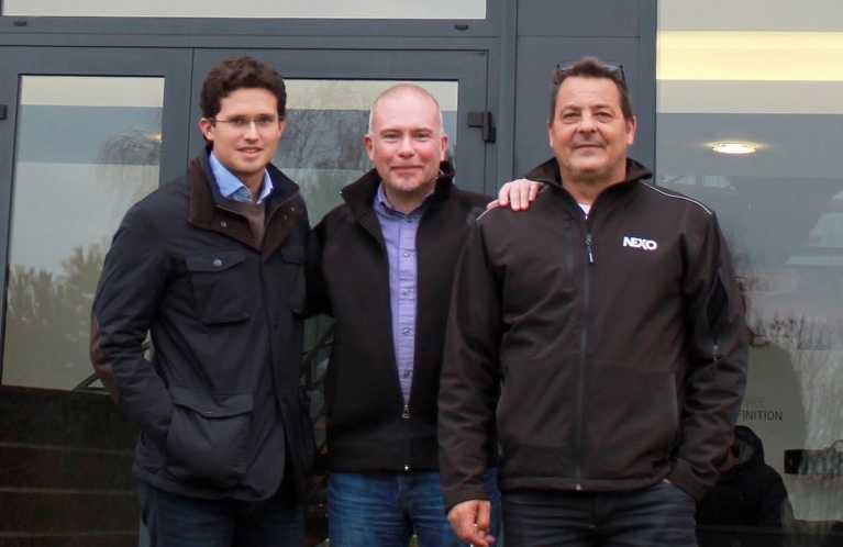 Franck Bessol (right) with Jean Jacques Vias (centre) of Nexo