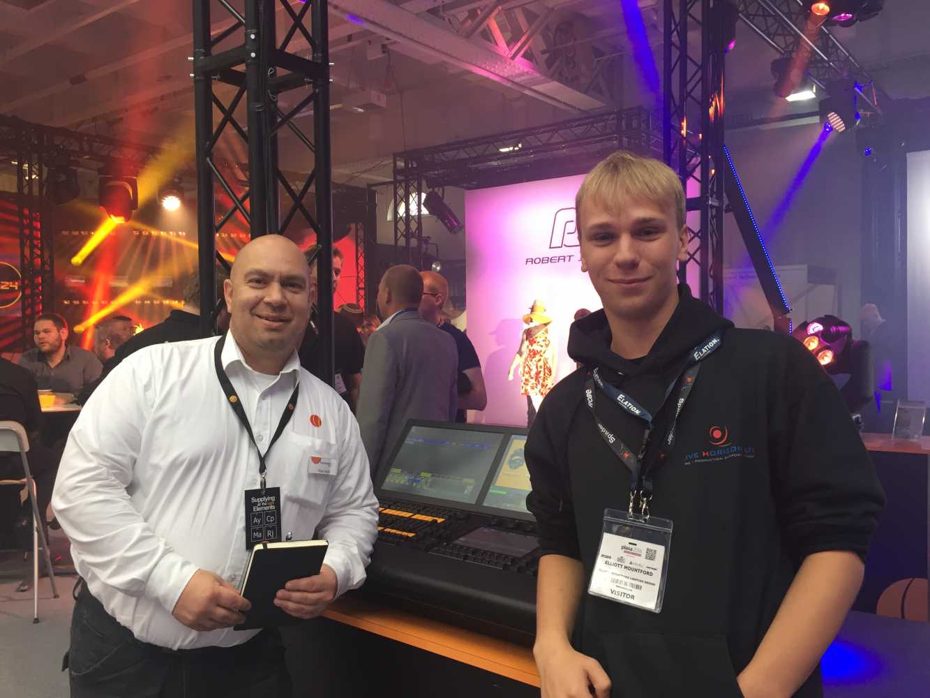 Thor Andrè of Ambersphere Solutions & Elliott Mountford of EMLD at PLASA 2016