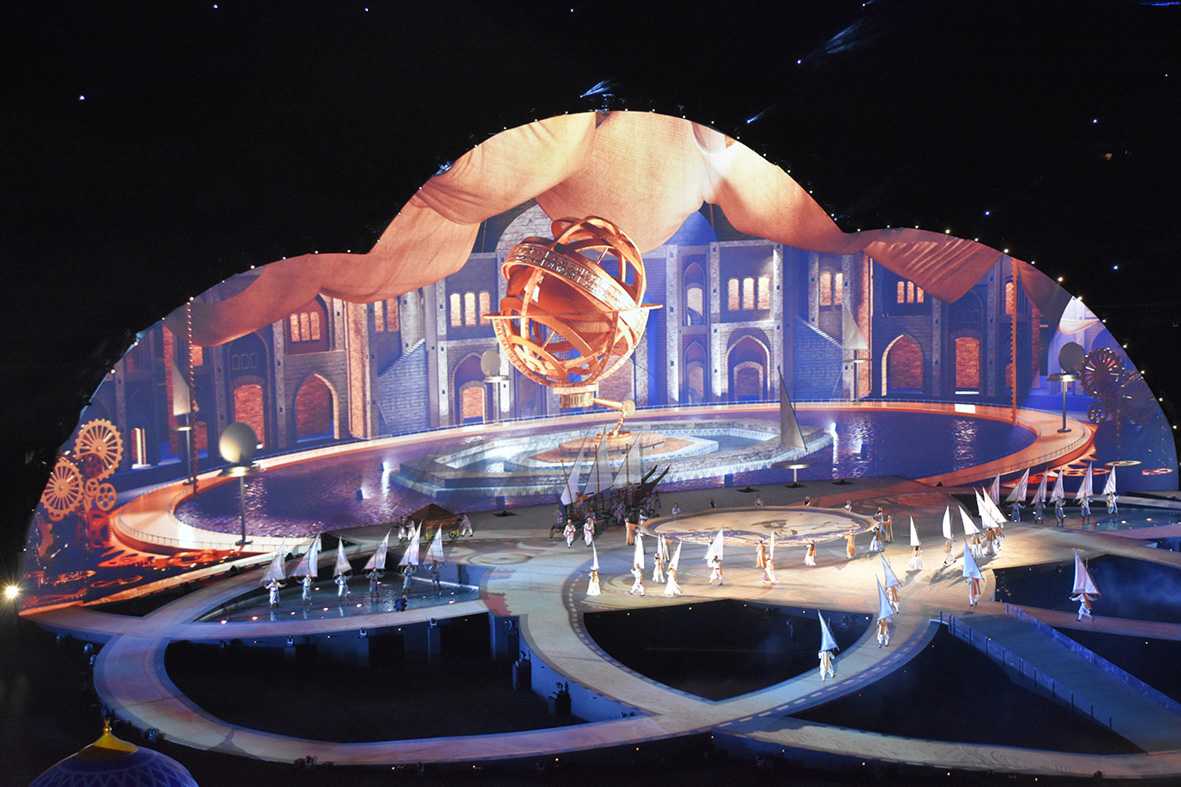 The opening ceremony featured spectacular visuals throughout the show The opening ceremony featured spectacular visuals throughout the show