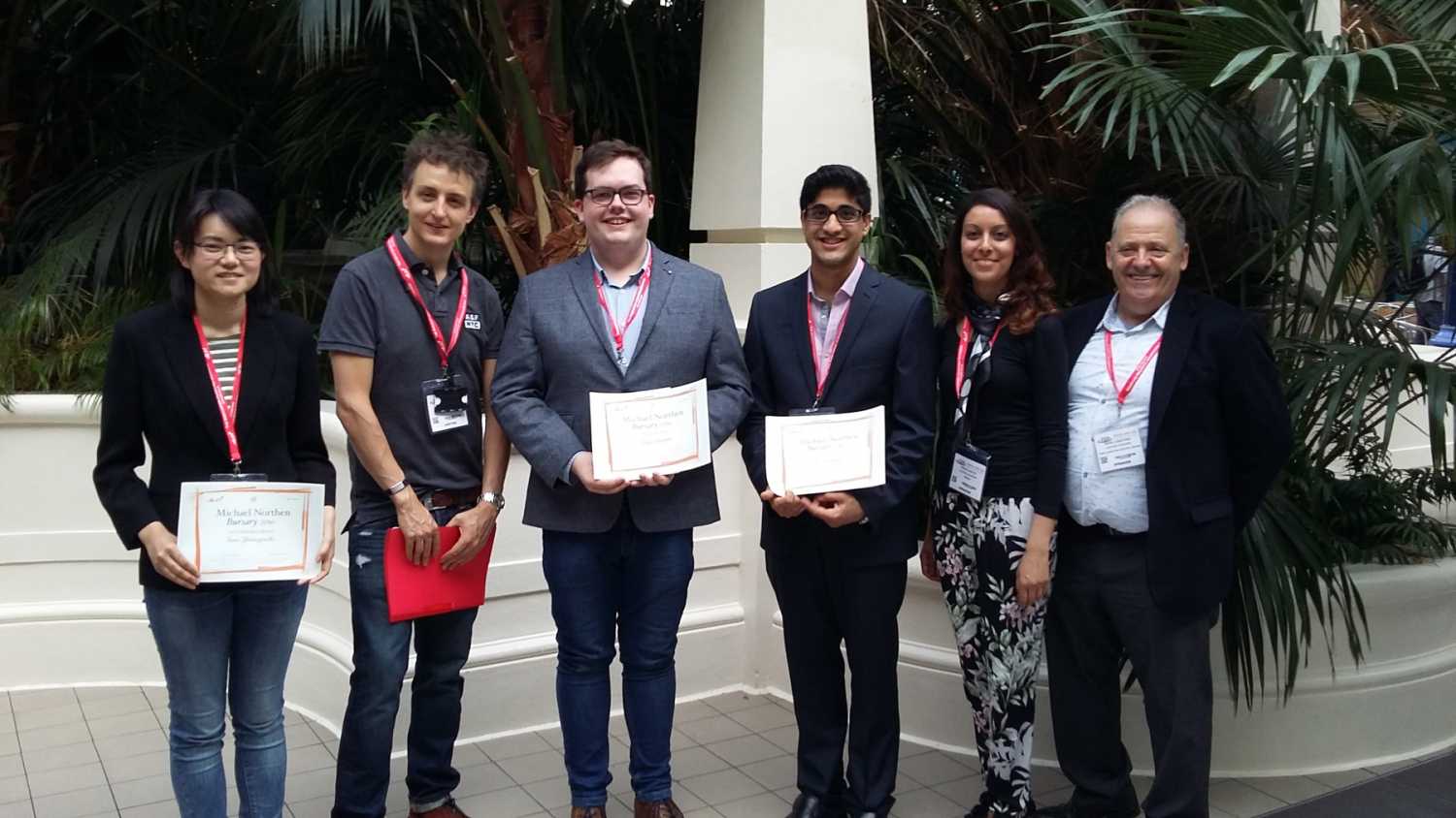 2016 Michael Award winners: Sana Yamaguchi, the ALD’s Sean Gleason, Rory Beaton, Jai Morjaria, lighting designer Prema Mehta, and Mark Jonathan, deputy chairman of the ALD