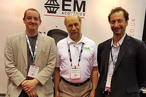 Ed Kinsella, EM Acoustics; Rich Trombitas, CS&A; Jim Shearing, EM Acoustics North America