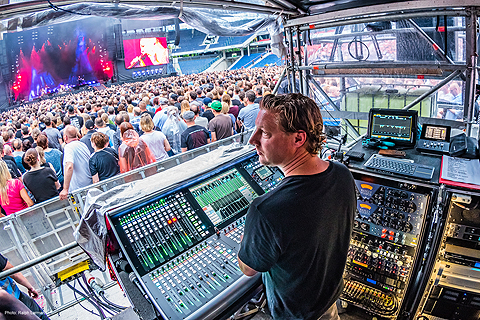 Antony King in the FOH position with an SSL L500 Live console