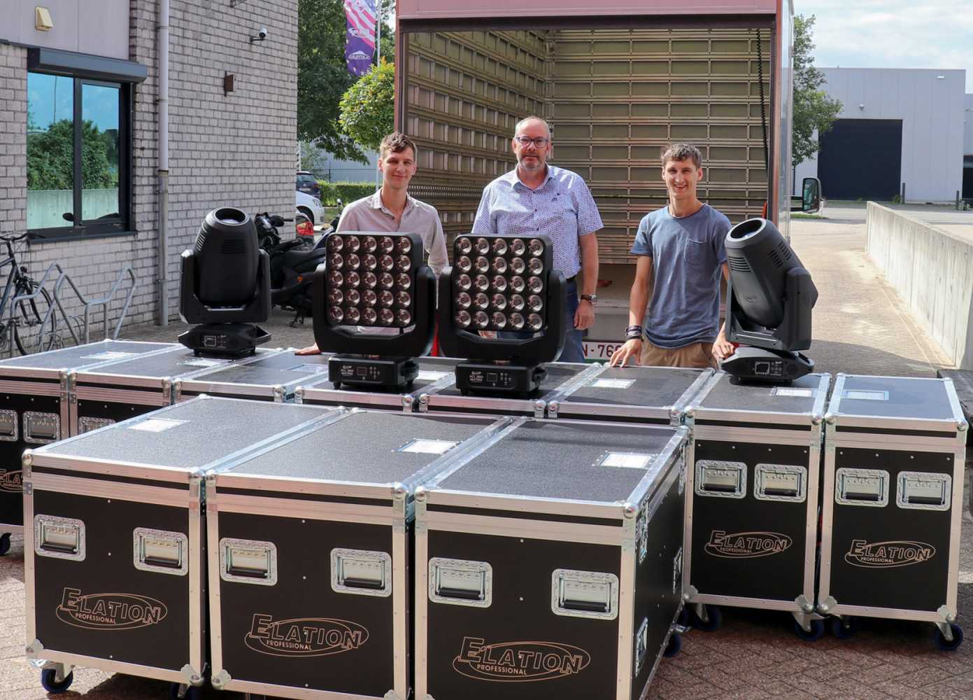 Michiel de Loose (EQS Pro-Rent), Bert Schmeits (Elation), Wouter de Loose (EQS Pro-Rent)