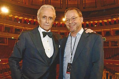 José Carreras and Front of House engineer Peter Schneekloth