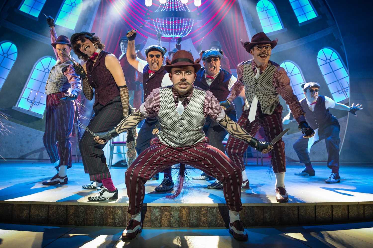 Neil McDermott and the company of The Wind in the Willows (photo: Marc Brenner, Jamie Hendry Productions) Neil McDermott and the company of The Wind in the Willows (photo: Marc Brenner, Jamie Hendry Productions)