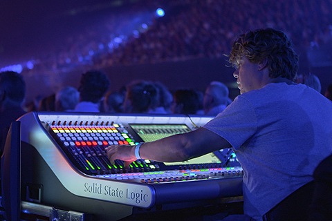 The SSL Live at front of house at the Amsterdam Ziggo Dome