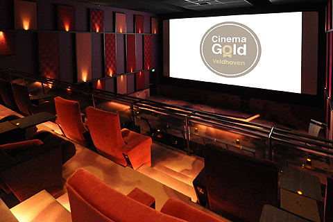 Each of the new-build Cinema Gold’s four rooms features large, comfortable chairs with tables