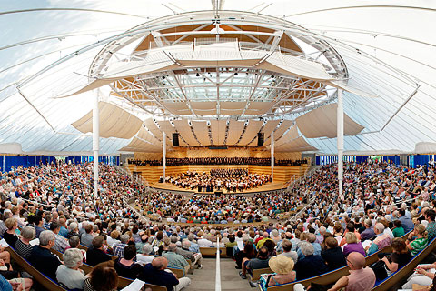 The centrepiece of the festival is the 2,050-seat Benedict Music Tent