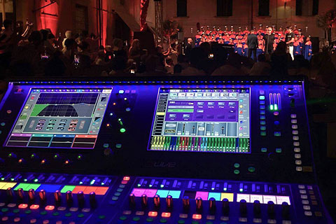 The dLive at FOH for the Voices of Haiti concert