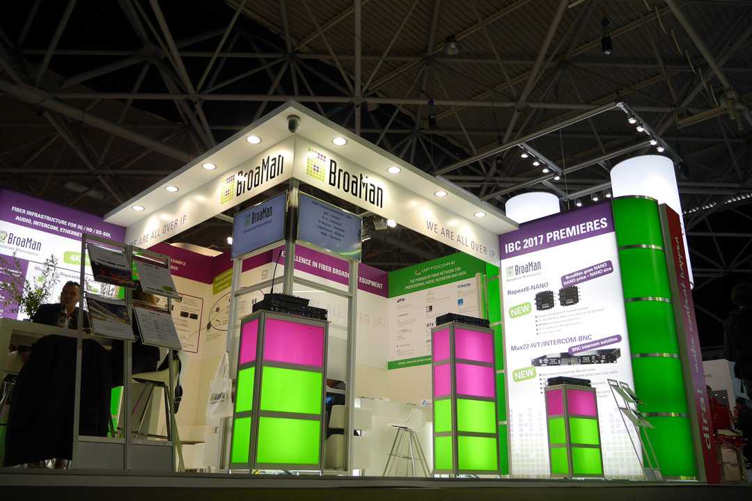 The BroaMan booth at IBC, Amsterdam