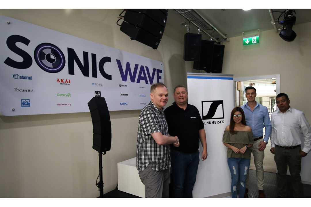 Andrew Williams, MD Sonic Wave; Ryan Burr, Sennheiser ME; Clarice Aboy, Armand Bulder and  Rukshan Jumath (all Sonic Wave)