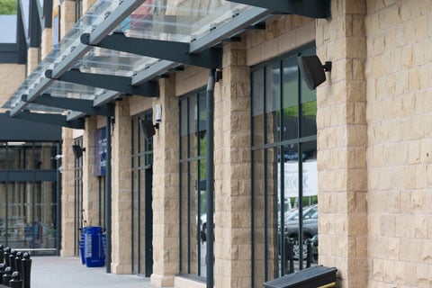 Fox Valley required an audio system to fill walkways and open pedestrianised areas