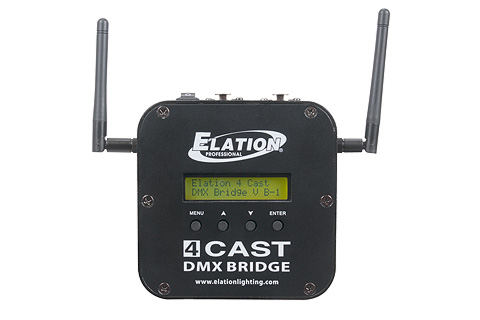The 4CAST DMX Bridge is a compact four-universe wireless device
