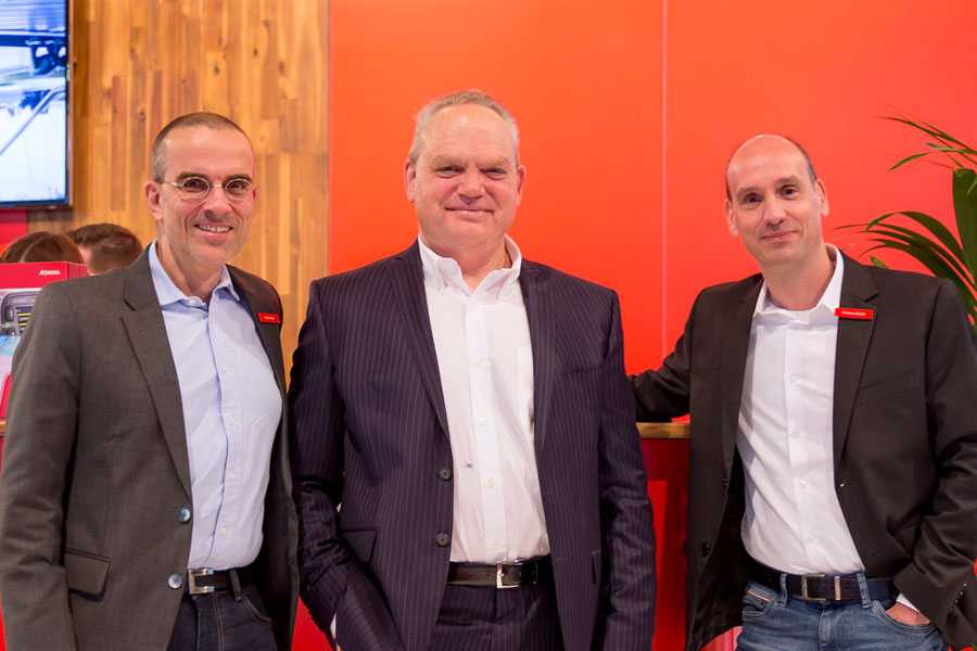 Martin Berger, CSO of Riedel Communications; Arie van den Broek, CEO of Archwave; and Thomas Riedel, founder and CEO of Riedel Communications