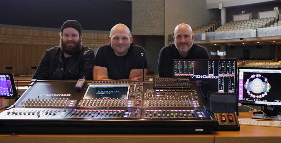 United Methodist Church of the Resurrection studio engineers Steven Moduno and Jordan Tracy with lead audio engineer Tim Higinbotham United Methodist Church of the Resurrection studio engineers Steven Moduno and Jordan Tracy with lead audio engineer Tim Higinbotham
