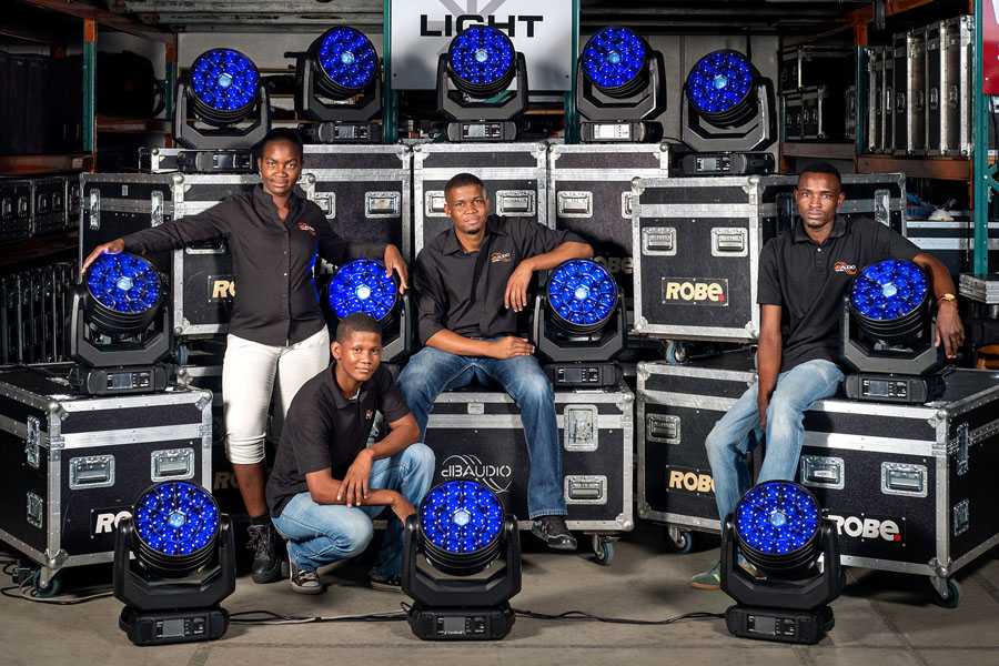 dB Audio crew members - Leena Tjithunga, Geraldo Papo, Gillroy Barmann and Natangwe Petrus Ndenge dB Audio crew members - Leena Tjithunga, Geraldo Papo, Gillroy Barmann and Natangwe Petrus Ndenge