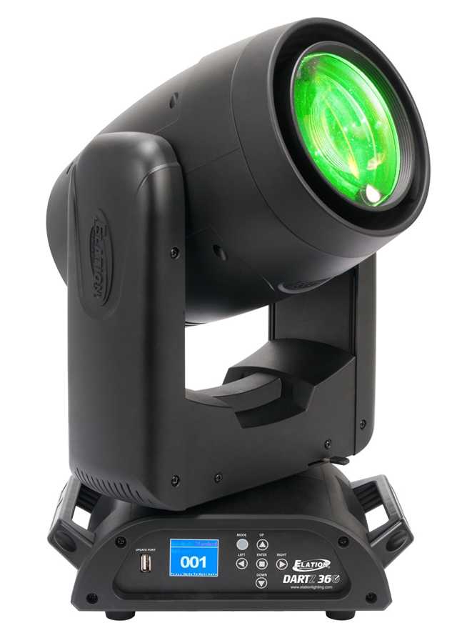 The Dartz 360 full colour-mixing LED beam/spot fixture The Dartz 360 full colour-mixing LED beam/spot fixture