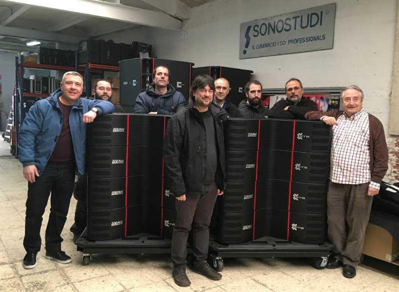 Pepe Ferrer, audio engineer; Brais Sainz, technical support; Marcel Vila, audio engineer; Ignasi Benavent, CEO; Julian Oltra, director; Oriol Morte, technical manager; David Carrion, audio manager; and Jofre Morte, owner