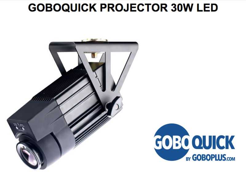 GoboPlus.com’s new GoboQuick 30W LED projector is available with white or RGBW LED output