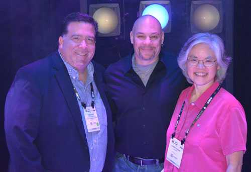 Herrick Goldman (centre), principal of HG Lighting Design, with Behind the Scenes Foundation board members Tobin Neis and Dawn Chiang