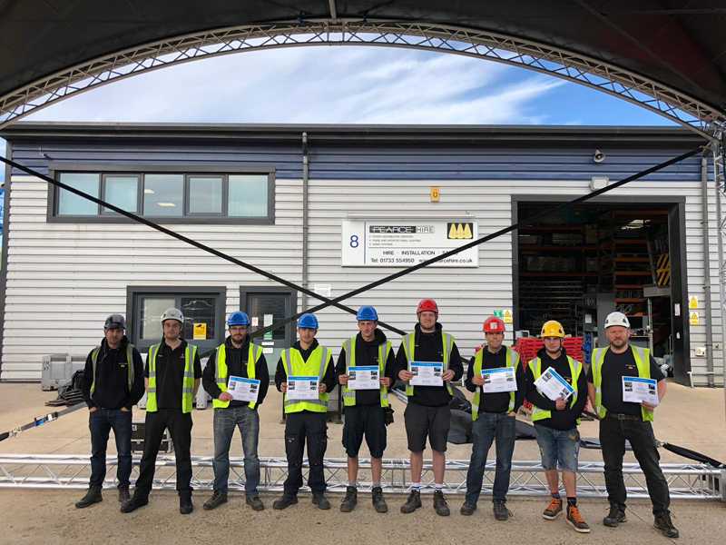 The Pearce Hire team with the Prolyte Arc Roof System The Pearce Hire team with the Prolyte Arc Roof System
