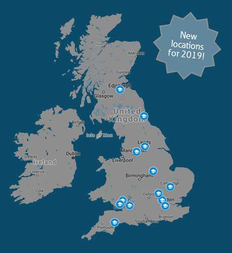 New training venues have been added for 2019