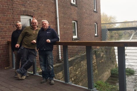 Site contractor Colin Wilson, contractor Paul Ellis and volunteer John Bell