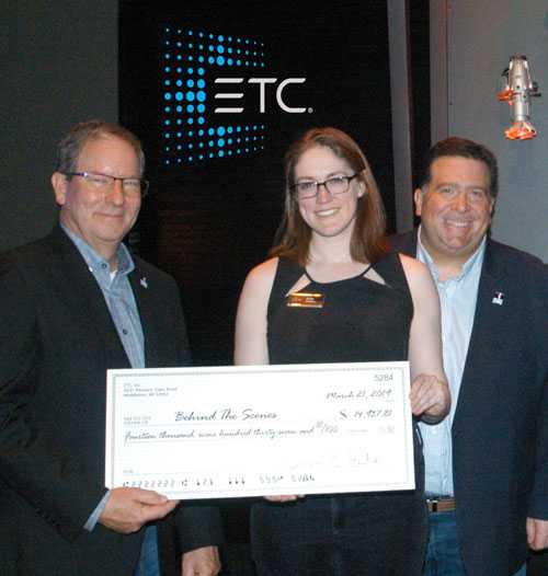 Kate Foster with Behind the Scenes Foundation board members Rick Rudolph (left) and Tobin Neis Kate Foster with Behind the Scenes Foundation board members Rick Rudolph (left) and Tobin Neis