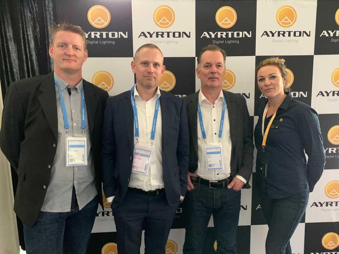 Urs Friis Alstrup, Matrix sales manager; Thomas Christensen, Matrix CEO; Jakob Hansen, Matrix sales manager; Linnea Ljungmark, Ayrton international sales