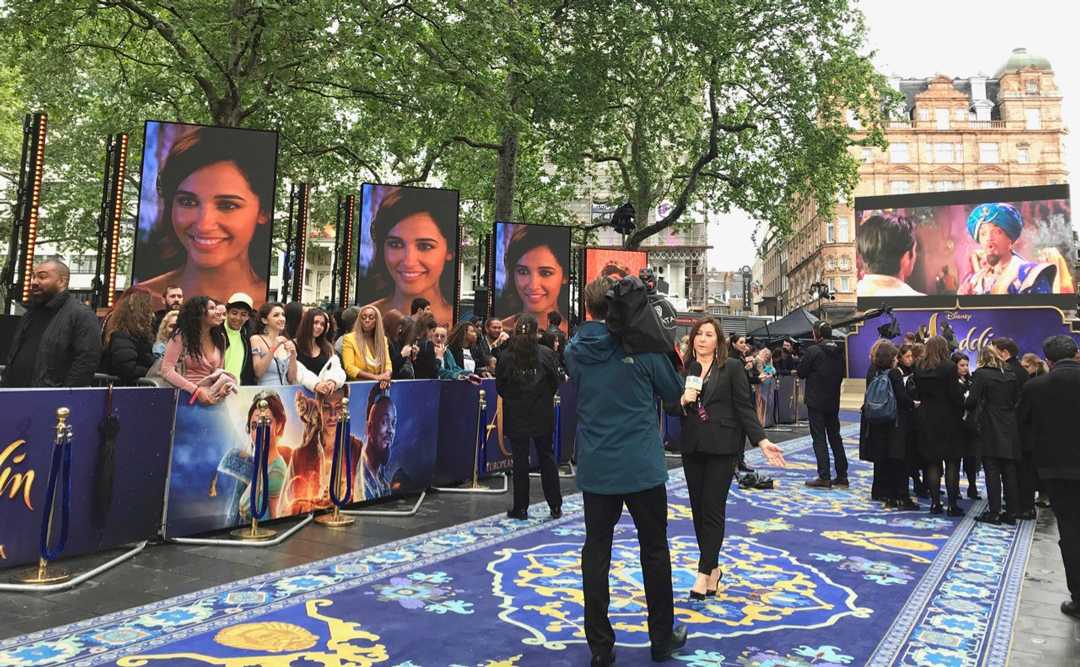 The magic carpet lands in Leicester Square The magic carpet lands in Leicester Square