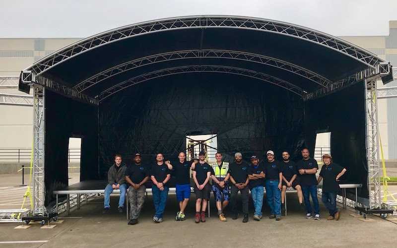 Sabre Structures debuted a Prolyte Arc Roof at its 13th annual Mardi Gras party