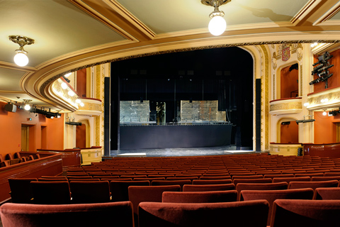 The horseshoe-shaped auditorium has three balconies