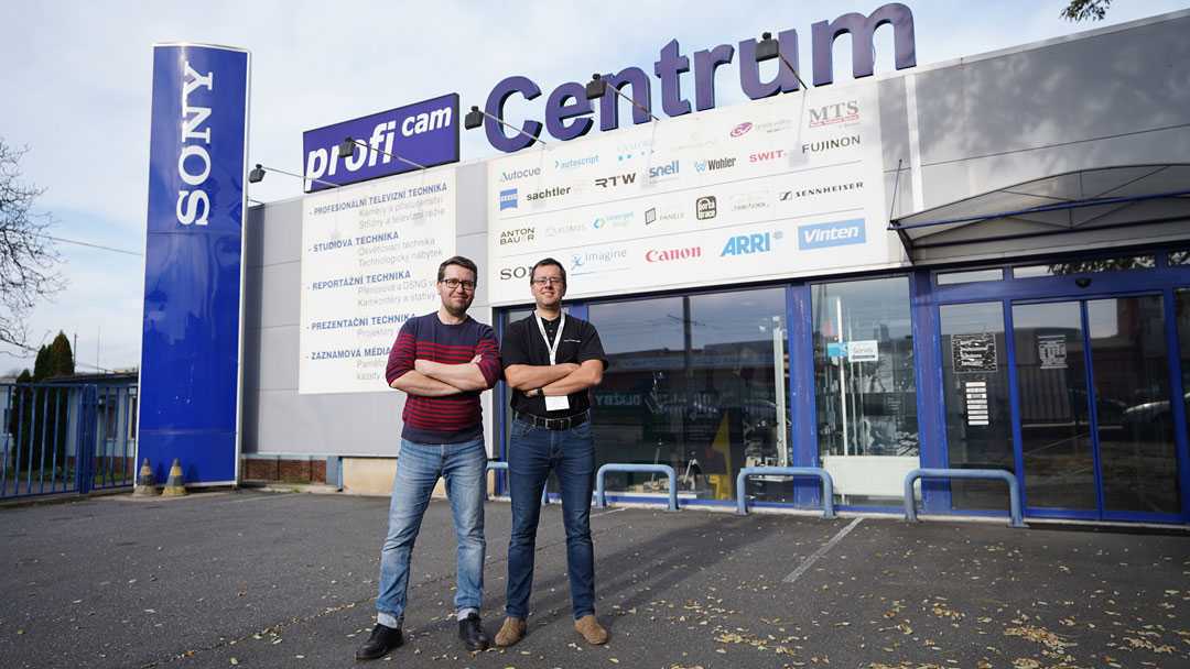 Elvia-Pro’s Tomáš Kocáb and Jan Chvala outside the company HQ in Prague