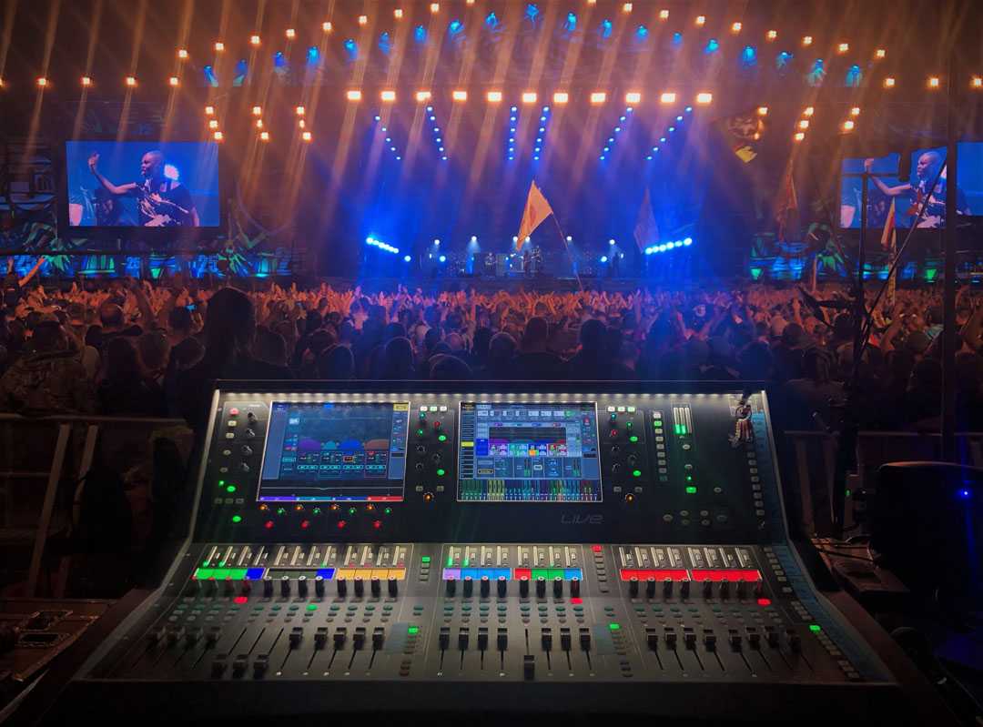 The Allen & Heath dLive mixing system at FOH