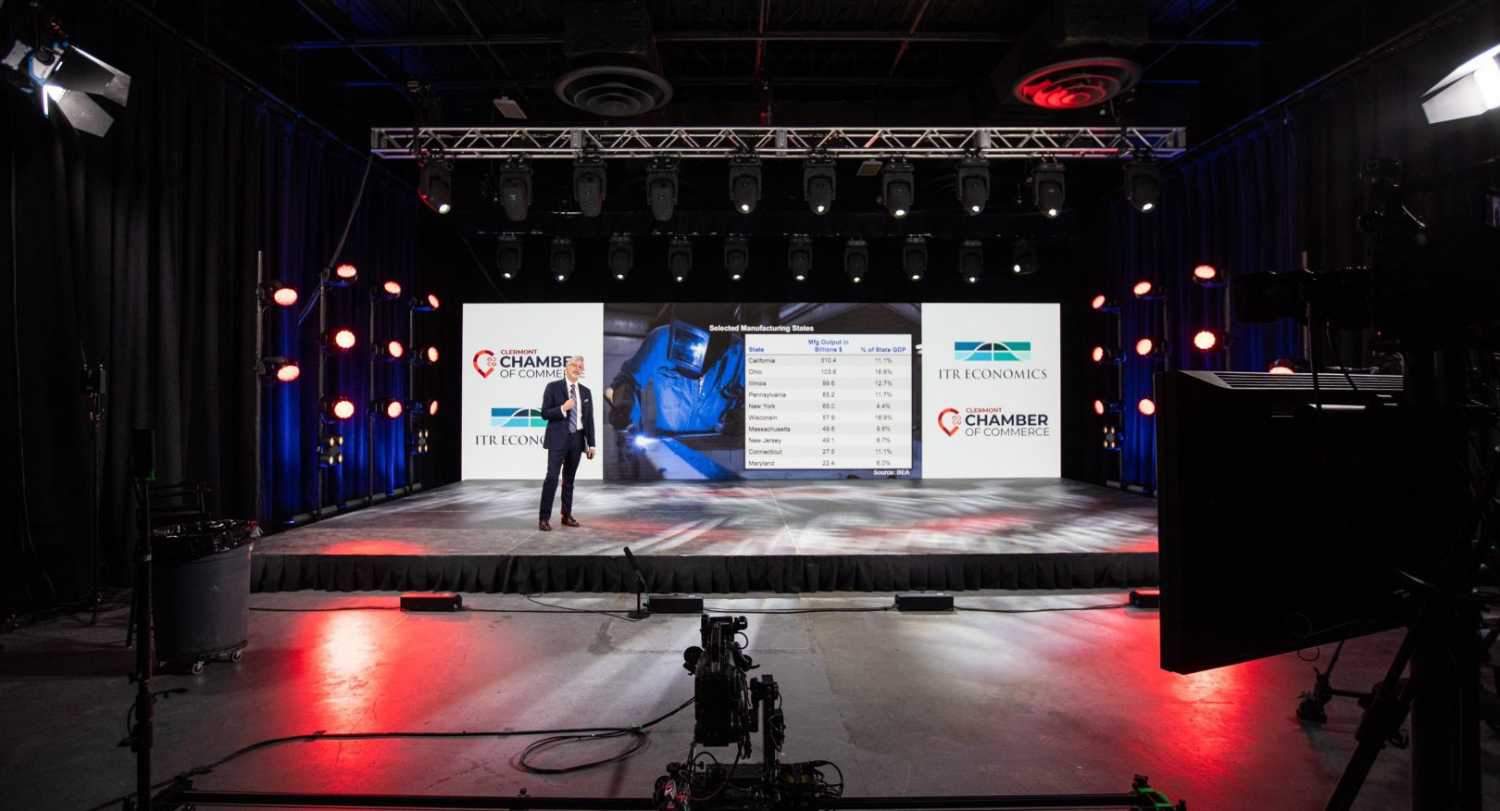 The large white video wall was made up of Chauvet Professional F2 panels The large white video wall was made up of Chauvet Professional F2 panels