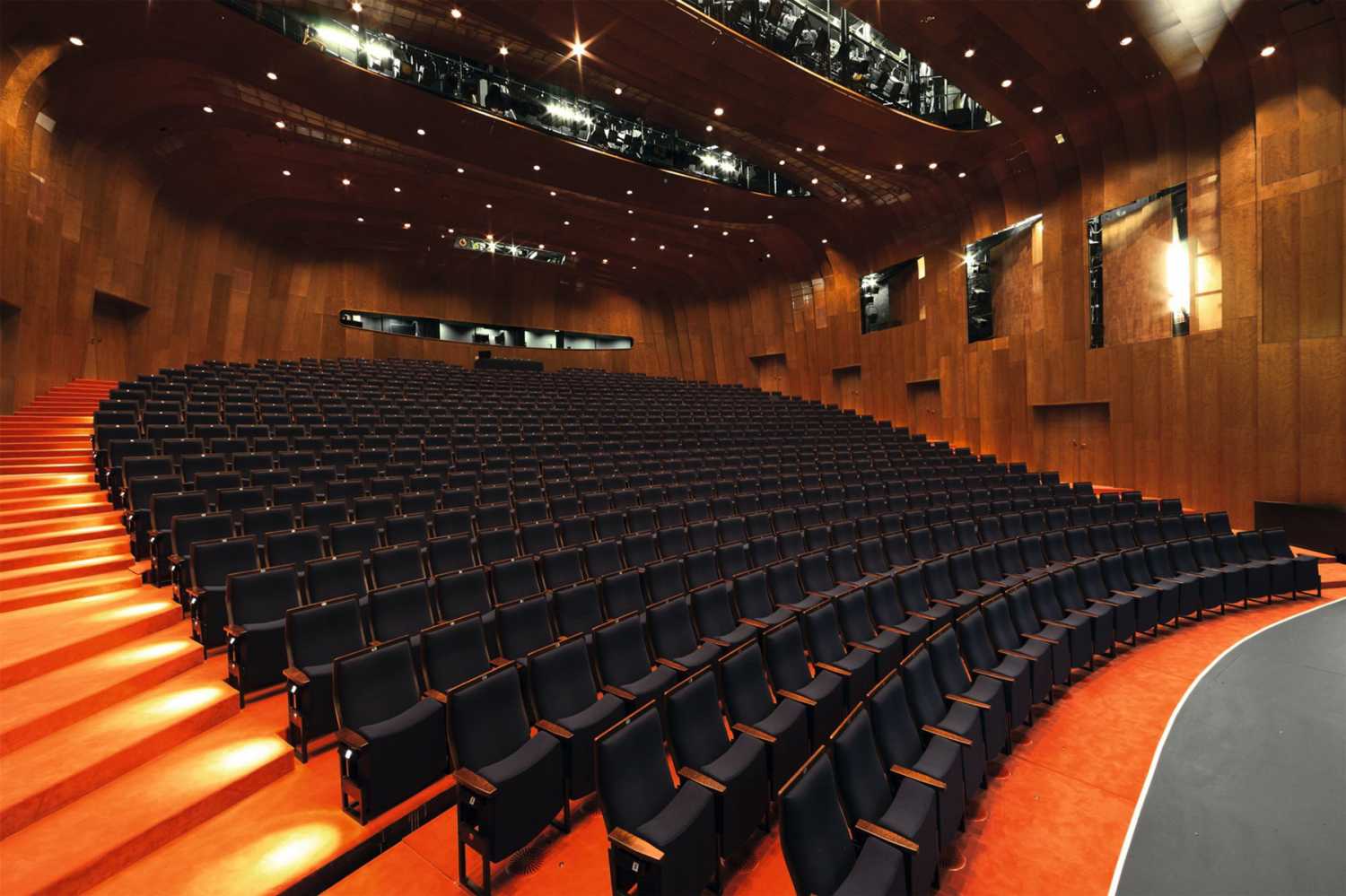 Optocore M-series MADI boxes have been installed in both the main theatre and studio theatre Optocore M-series MADI boxes have been installed in both the main theatre and studio theatre