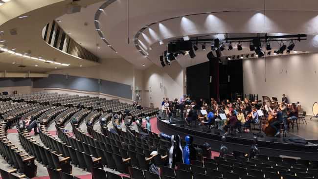 d&b Soundscape system installed in Stanford's Dinkelspiel Auditorium.