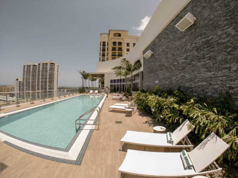 The rooftop pool at the Canopy