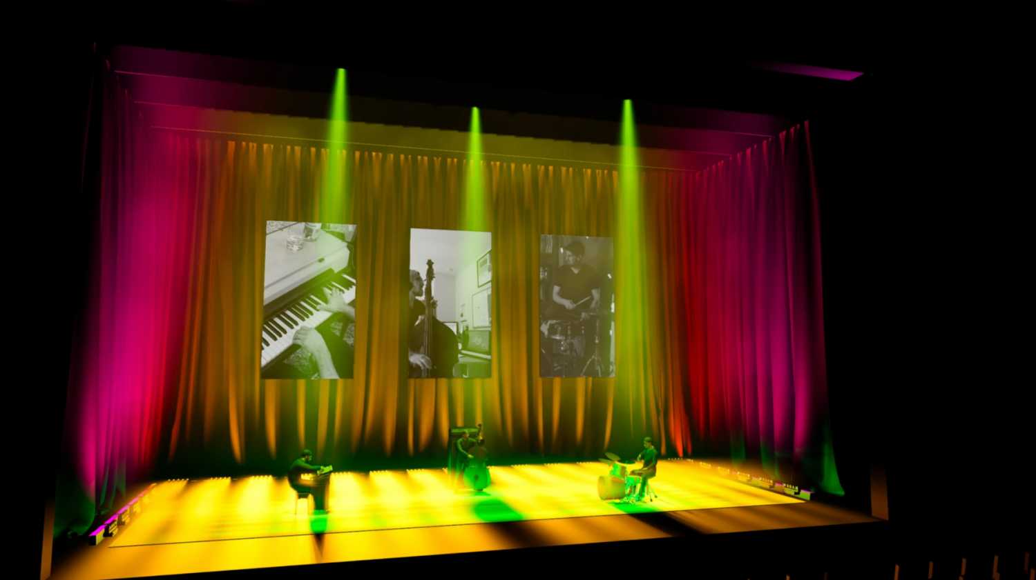 Andrew Cass of C2 Design & Drafting created the virtual show, supporting the band with immersive looks Andrew Cass of C2 Design & Drafting created the virtual show, supporting the band with immersive looks
