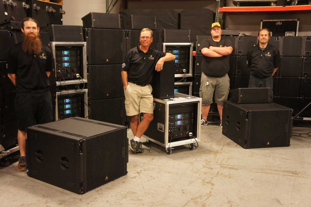 Allen Audio operations manager Bill Gleespen, CEO Mark Allen and staff engineers Zach Johnson & Chris Jones