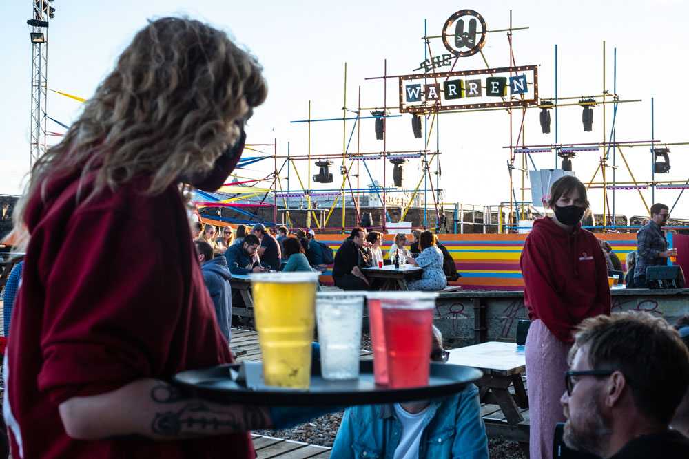 The concept is an open-air theatre space, with picnic benches spaced out which adhere to government regulations (photo: The Warren)