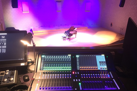 The Avantis digital mixing system integrates with an existing Dante network
