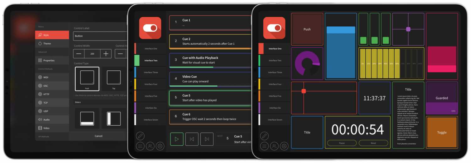 Ctrl for iPad, ON LX’s custom user interface creation tool