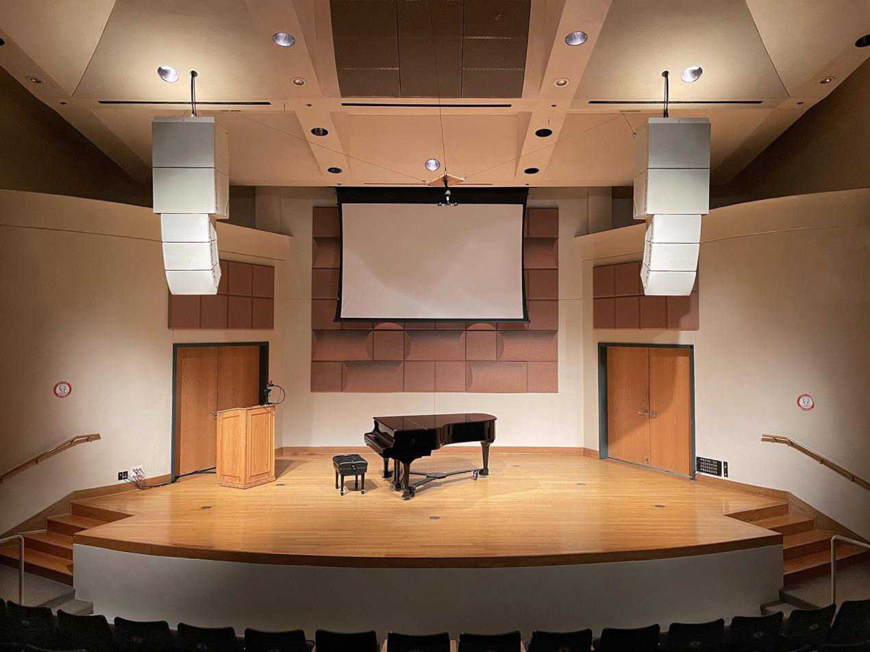 The intimate 147-seat Victor E. Clarke Recital Hall