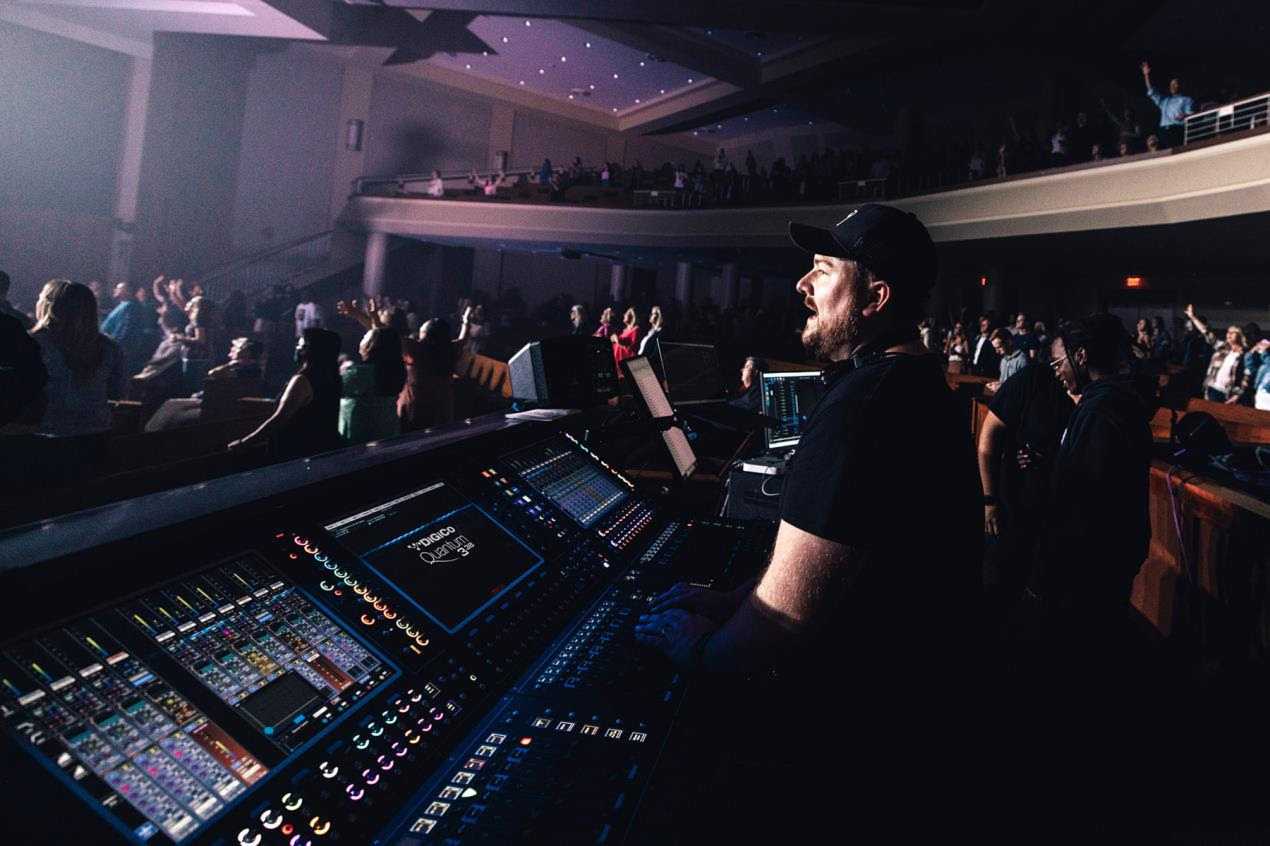 Tour production manager Brenton Miles is running FOH sound and from a single DiGiCo Quantum338 console (photo: Nate Black)