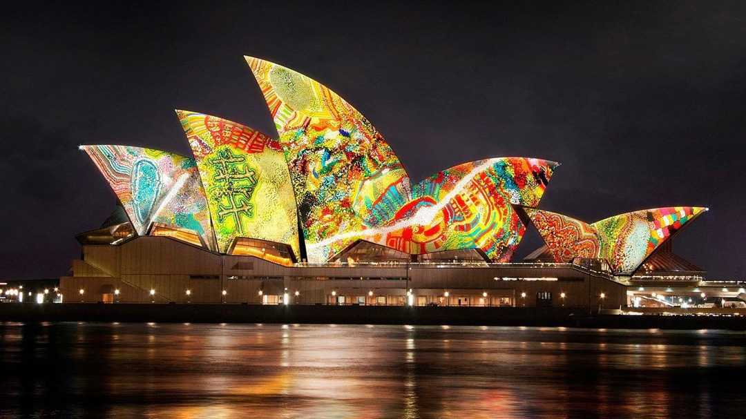 Vivid Sydney light art has been projected across many of the city's landmarks including the Sydney Opera House