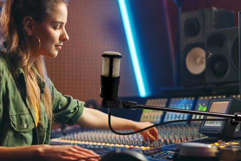 The microphone is suitable for both studio recording and on-stage performances