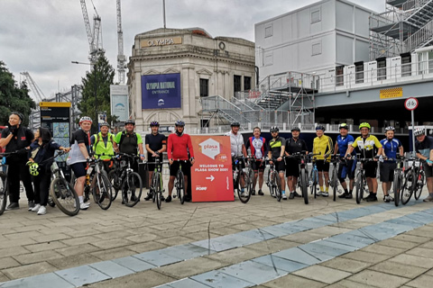 Fourteen cyclists made the journey, representing Autograph, Avolites, Backup, Collaborative creations, Creative Technologies, Event Decision, PLASA, SFL, SLX, TSL and White Light